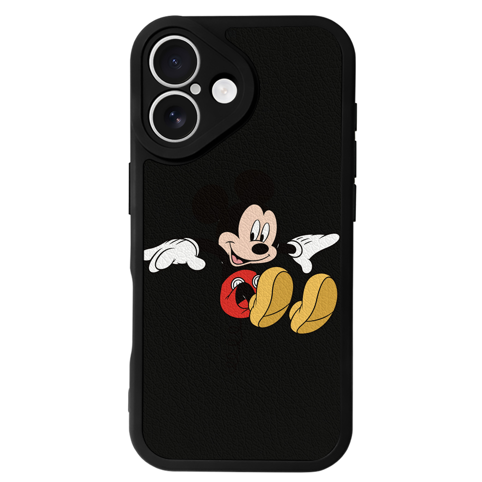 （画像用） ミッキーマウス Mickey Mouse 【iPhone 16シリーズ対応】シリコンスマホケース（レザー調） 材質：シリコン